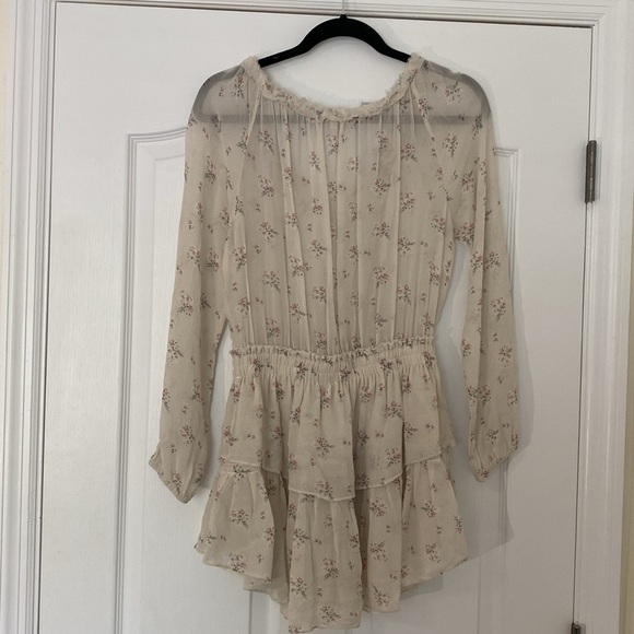 LoveShackFancy Popover Long Sleeve Mini Dress 100% Silk Size Small - Picture 5 of 7